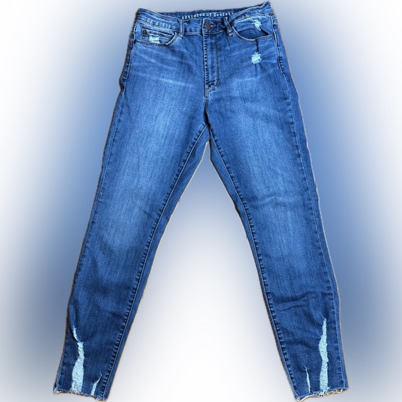 Articles of Society Rene High Rise Raw Hem Distressed Straight Jeans - Picture 2 of 7